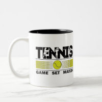 Tennis - Spiel Set Match Zwei-Tonen-Kaffee-Tasse
