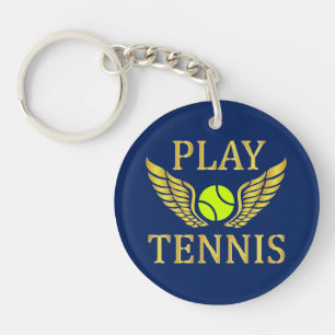 Tennis spielen schlüsselanhänger