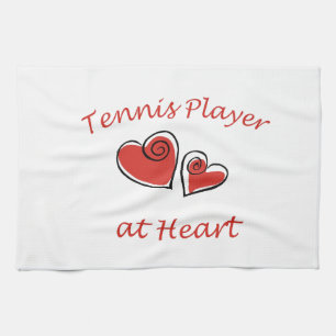 Tennis-Spieler am Herzen Küchentuch