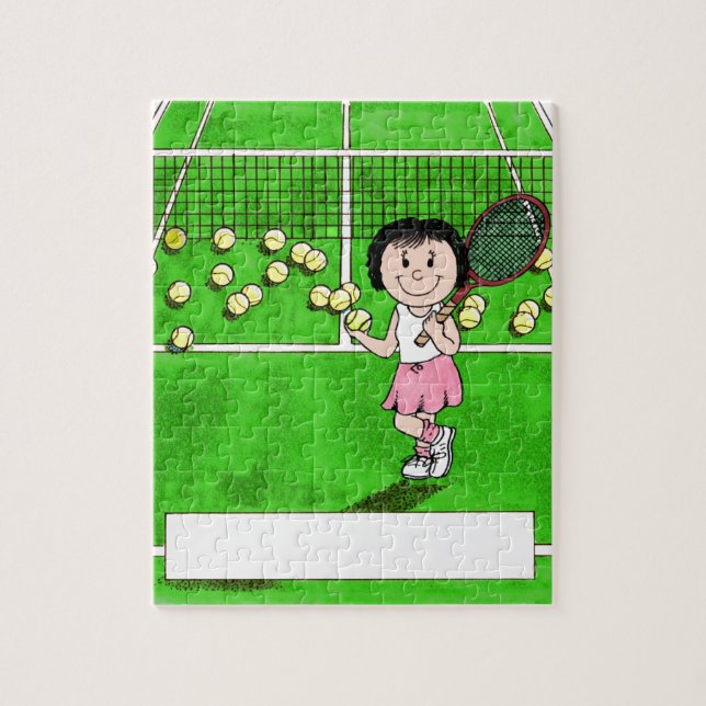 Tennis-Spieler, Frau - personalisiertes (Vertikal)