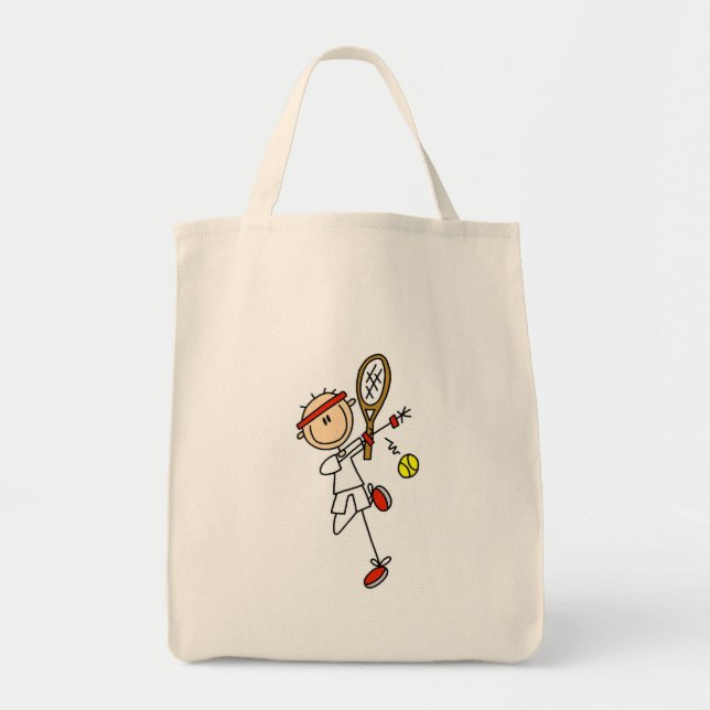 Tennis-Spieler mit Schläger-T-Shirts und Tragetasche (Vorne)