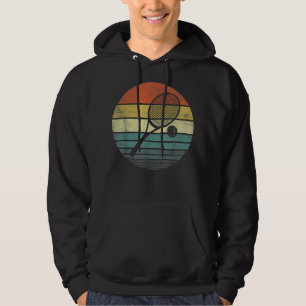 Tennis-Spieler - Retro Sonnenuntergang Racquet & R Hoodie