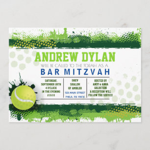 TENNIS SPLASH Bar Mitzvah Invitation