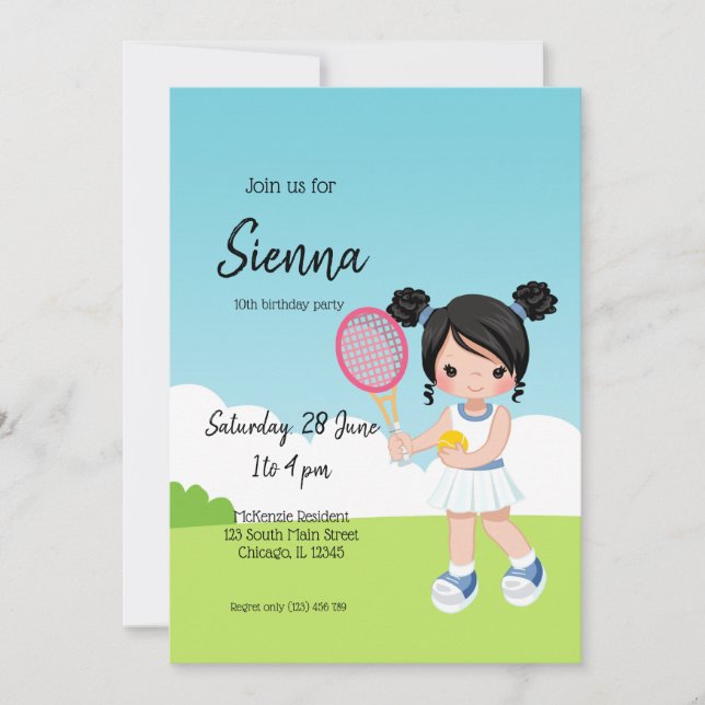 Tennis Sport Einladung (Vorderseite)