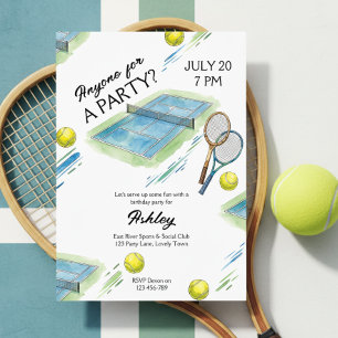 Tennis-Sport-Geburtstagsfeier Einladung