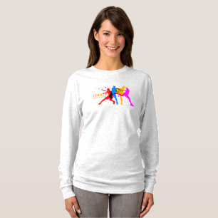 Tennis Sport   T - Shirt für Frauen mit langem Sch