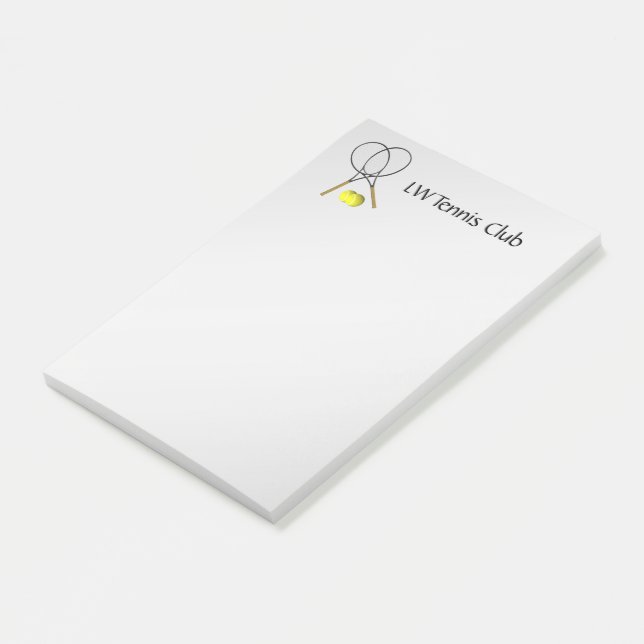 Tennis-Sport-Thema personalisiert Post-it Klebezettel (angewinkelt)