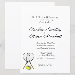 Tennis Sport Thème Mariage Invitations