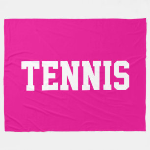 TENNIS Sportlich Weiße Schrift auf Hellrosa Fleecedecke