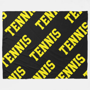 TENNIS Sportliche gekachelte diagonale gelbe Schri Fleecedecke