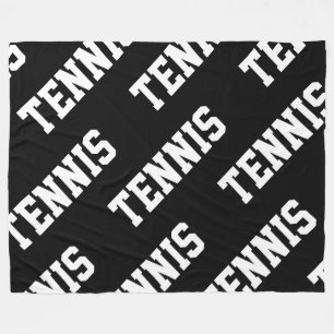 TENNIS Sportliche gekachelte Diagonale Weiße Schri Fleecedecke