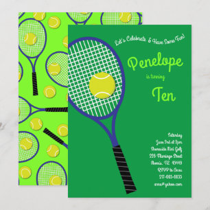 Tennis Sports Kindergeburtstag Party Einladung
