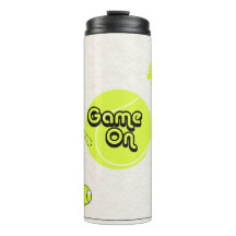 Tennis Sports Tumbler mit dem Zitat GAME ON