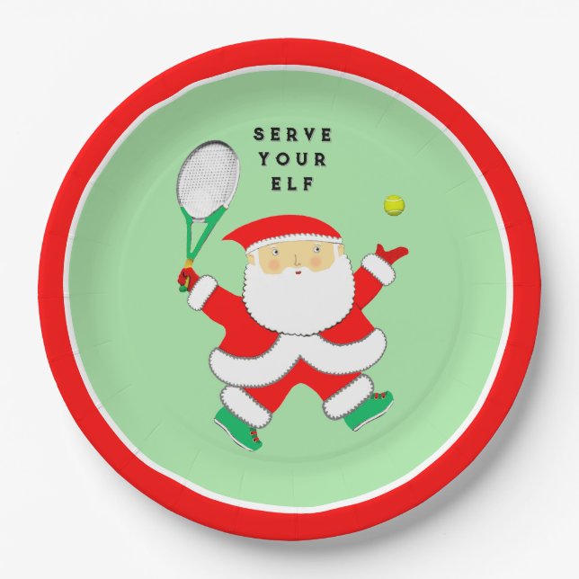 Tennis Sports Weihnachts-Party Pappteller (Vorderseite)