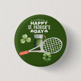 Tennis St. Patrick's day für Tennisspieler Button