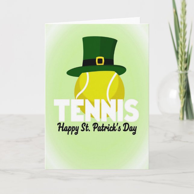 Tennis St. Patrick's Day Karte (Vorderseite)