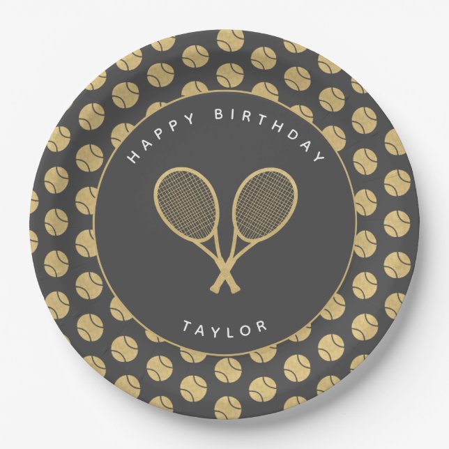 Tennis Star - Tennisball Pappteller (Vorderseite)