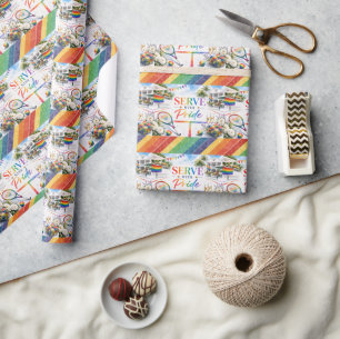Tennis Stolzmonat Regenbogen Thema Geschenkpapier