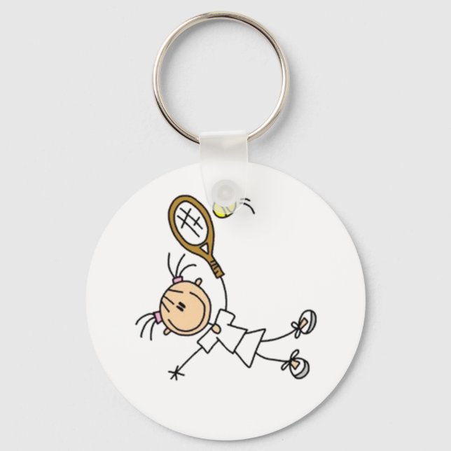 Tennis-Strichmännchen Schlüsselanhänger (Vorderseite)