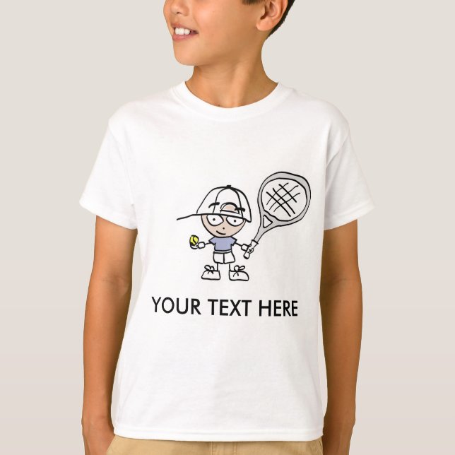 Tennis T Shirt mit personalisierbarem Cartoon (Vorderseite)
