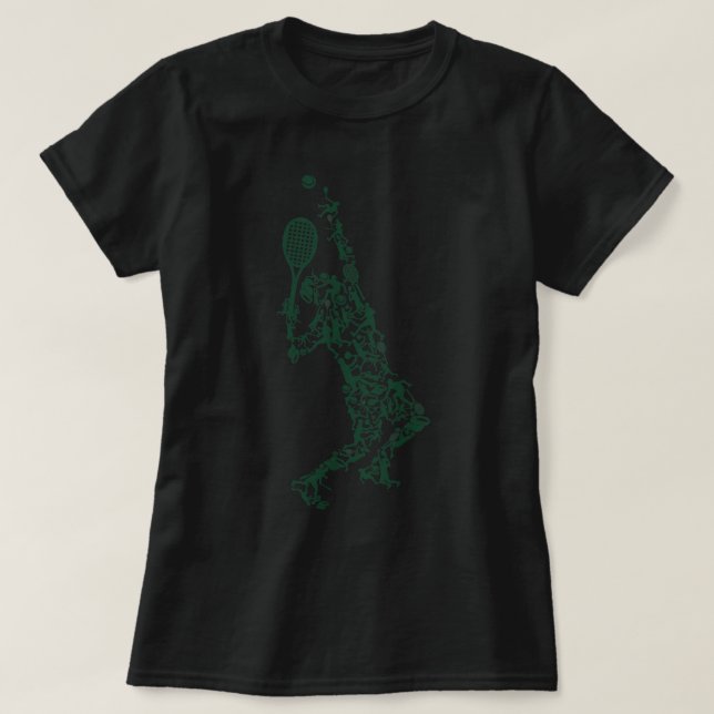 Tennis T Shirt Player Positionierung Balls Racket  (Design vorne)