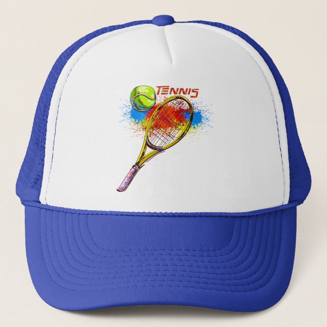 Tennis T - Shirt Tote Bag Mouse Pad Getränkeküste Truckerkappe (Vorderseite)
