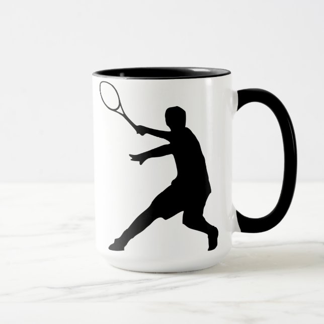 Tennis-Tasse mit Silhouette eines Spielers Tasse (Rechts)