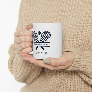 Tennis Team Club Name Navy Blue Logo Custom Zweifarbige Tasse