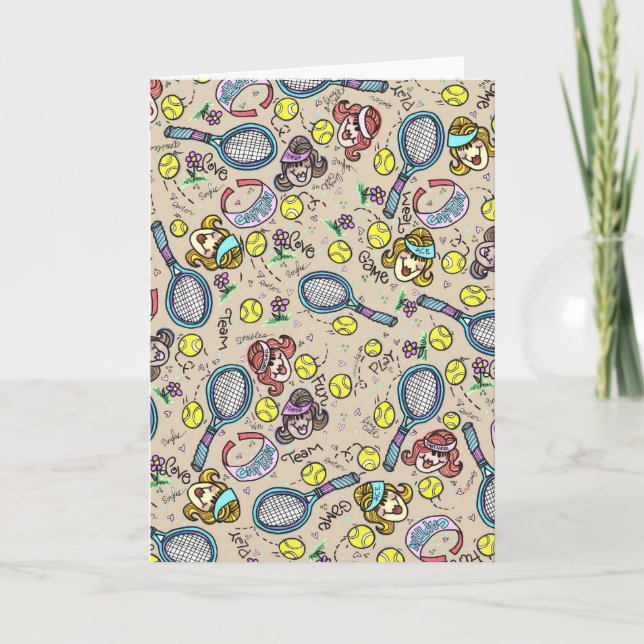 Tennis Team Gals With Karte (Vorderseite)