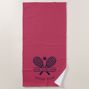 Tennis Team Navy Blau Benutzerdefiniert Klubname h Strandtuch
