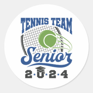 Tennis Team Senior Class 2024 Runder Aufkleber