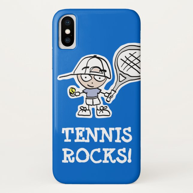 Tennis-Telefonzelle für Jungen Case-Mate iPhone Hülle (Rückseite)