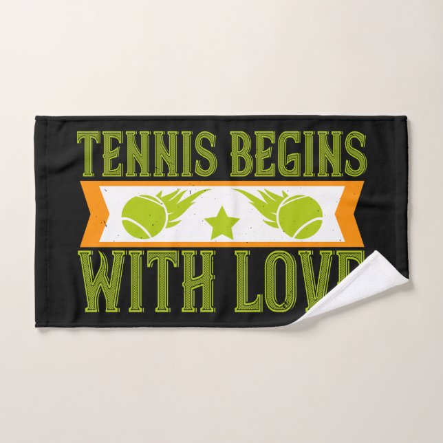 Tennis - Tennis Commence Avec Amour Serviette Main (Serviette à main)