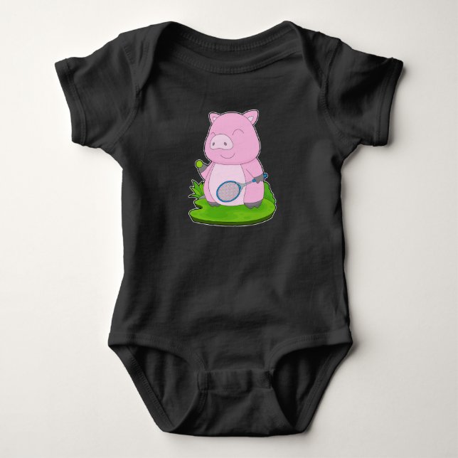 Tennis-Tennisschläger Baby Strampler (Vorderseite)