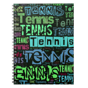 Tennis-Text-Collage Notizblock