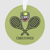 Tennis Thema Mit Monogramm Name Ornament