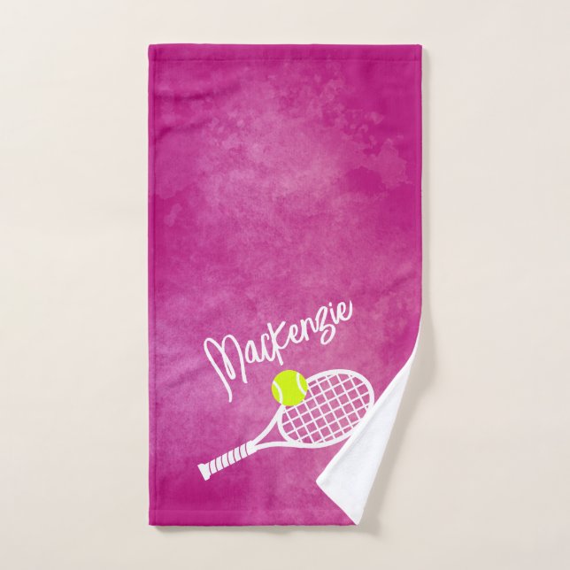 Tennis Thema Pink Gefärbte Krawatte Ästhetisch Per Handtuch (Handtuch)