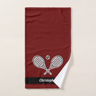 Tennis Thema Roter Mit Monogramm Name Tennis Ball Handtuch