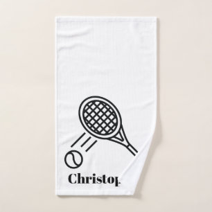Tennis Thema Sport Mit Monogramm Name Handtuch