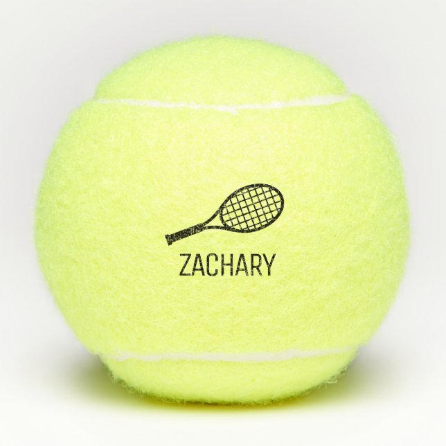 Tennis Theme Monogram Name Tennisbälle (Vorderseite)