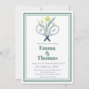 Tennis Themed Tenniscore Wedding Calla Einladung