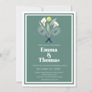 Tennis Themed Tenniscore Wedding Calla Einladung