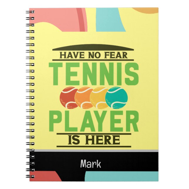 Tennis Themengeschenke für Tennisliebhaber Noteboo Notizblock (Vorderseite)