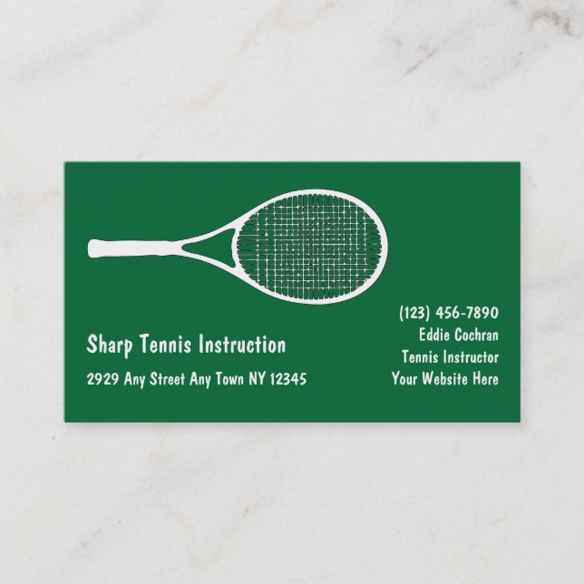 Tennis trägt Visitenkarten zur Schau Visitenkarte (Vorderseite)