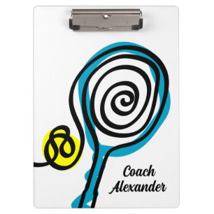 Tennis-Trainer-Clipboard-Geschenk mit Spielfeld-La Klemmbrett