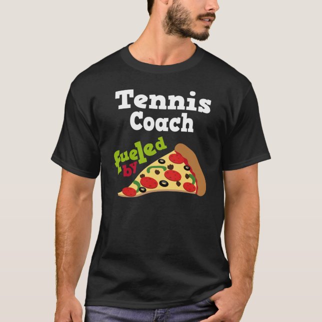 Tennis-Trainer-(lustiges) Pizza-T-Shirt T-Shirt (Vorderseite)