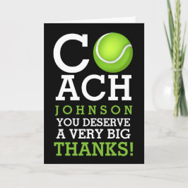 Tennis-Trainer-personalisierter Name danken Ihnen Dankeskarte