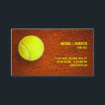 Tennis-Trainer-Sport Visitenkarte<br><div class="desc">Kundengerechte Visitenkarteschablone mit dem Tennisthema,  das einen Tennisball auf rotem Lehm kennzeichnet.
 Personifizieren Sie ihn mit Ihrem Info oder fertigen Sie ihn weiter besonders an,  wenn Sie den Plan redigieren müssen oder in Scheckkartengröße.</div>