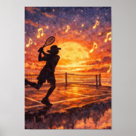 Tennis-Träume Papier-Unterlagen Poster