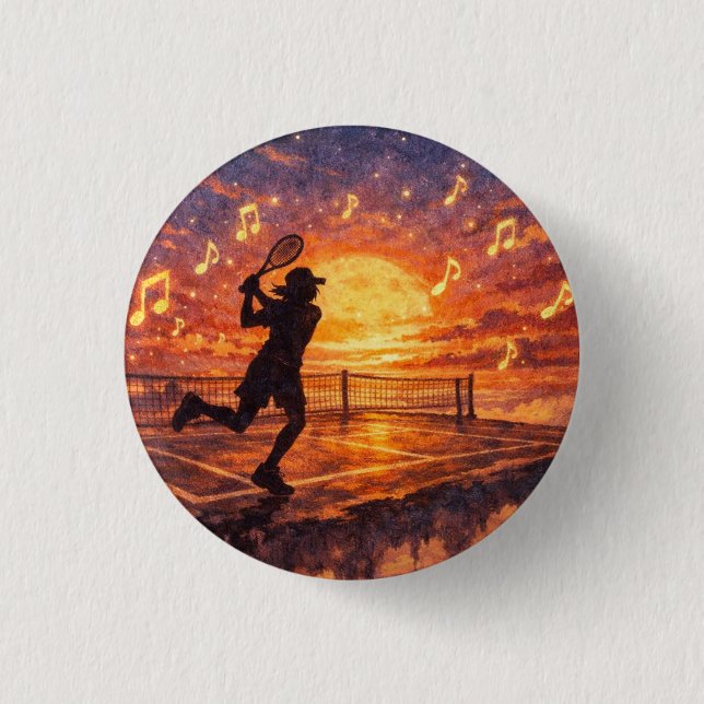 Tennis-Träume Papier-Untersetzer  Button (Vorderseite)